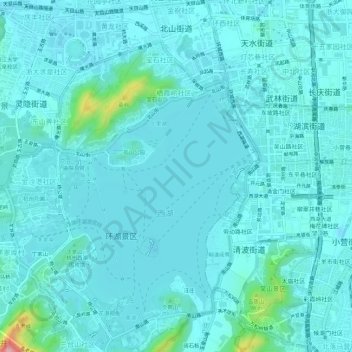 Topografische kaart 北山街道, hoogte, reliëf