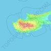 Topografische kaart Cyprus, hoogte, reliëf