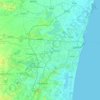 Topografische kaart Chennai metropolitan area, hoogte, reliëf