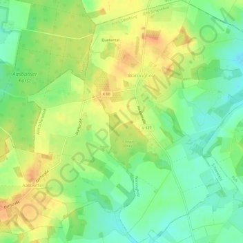 Topografische kaart Warringholz, hoogte, reliëf