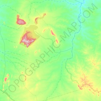Topografische kaart Patamuté, hoogte, reliëf