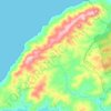 Topografische kaart Cap Negro, hoogte, reliëf