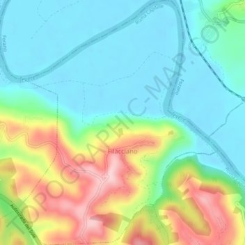 Topografische kaart Filacciano, hoogte, reliëf
