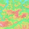 Topografische kaart Massif mort, hoogte, reliëf