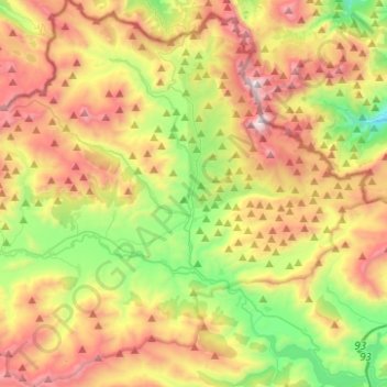 Topografische kaart San Emiliano, hoogte, reliëf