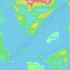 Topografische kaart Desolation Sound, hoogte, reliëf