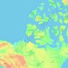 Topografische kaart Northwest Territories, hoogte, reliëf