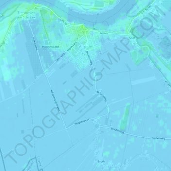 Topografische kaart Ameide, hoogte, reliëf