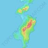 Topografische kaart Freycinet, hoogte, reliëf