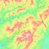 Topografische kaart Oleiros, hoogte, reliëf