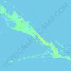 Topografische kaart Great Exuma Island, hoogte, reliëf
