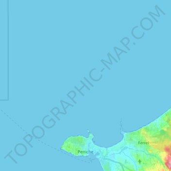 Topografische kaart Peniche, hoogte, reliëf