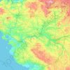 Topografische kaart Pays de la Loire, hoogte, reliëf
