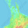 Topografische kaart Waikato, hoogte, reliëf