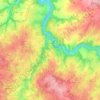 Topografische kaart Crozant, hoogte, reliëf