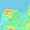 Topografische kaart Tanger, hoogte, reliëf