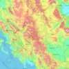 Topografische kaart Epirus - Western Macedonia, hoogte, reliëf