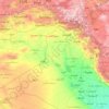 Topografische kaart Mesopotamia, hoogte, reliëf