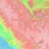 Topografische kaart Ayacucho, hoogte, reliëf