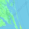 Topografische kaart Currituck Sound, hoogte, reliëf
