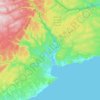 Topografische kaart Port-Daniel-Gascons, hoogte, reliëf
