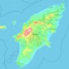 Topografische kaart Rhodes, hoogte, reliëf