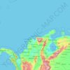 Topografische kaart Región natural Caribe, hoogte, reliëf