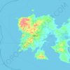 Topografische kaart Lemnos, hoogte, reliëf