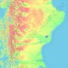 Topografische kaart Santa Cruz Province, Argentina, hoogte, reliëf