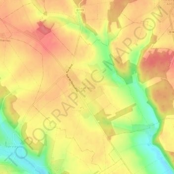 Topografische kaart Saint-Maur, hoogte, reliëf