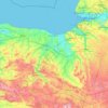 Topografische kaart Calvados, hoogte, reliëf
