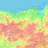 Topografische kaart Province d'Al Hoceïma, hoogte, reliëf