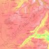 Topografische kaart Zambia, hoogte, reliëf