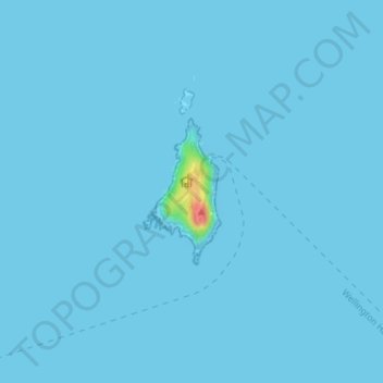 Topografische kaart Somes Island, hoogte, reliëf