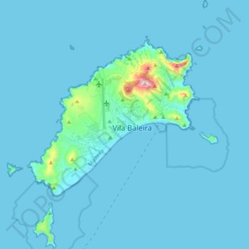 Topografische kaart Porto Santo, hoogte, reliëf