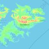Topografische kaart Oost-Falkland, hoogte, reliëf