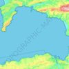Topografische kaart Baie de Douarnenez, hoogte, reliëf
