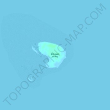 Topografische kaart Bilangan Island, hoogte, reliëf