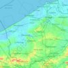 Topografische kaart West-Vlaanderen, hoogte, reliëf