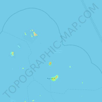 Topografische kaart Agutaya, hoogte, reliëf