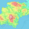 Topografische kaart Devon, hoogte, reliëf