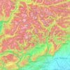 Topografische kaart Dolomiten, hoogte, reliëf