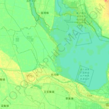 Topografische kaart 皂河镇, hoogte, reliëf
