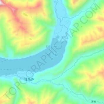 Topografische kaart 八松错, hoogte, reliëf