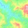 Topografische kaart Yahuecas, hoogte, reliëf