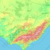 Topografische kaart Shire of Colac Otway, hoogte, reliëf