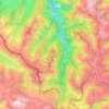 Topografische kaart Borce, hoogte, reliëf