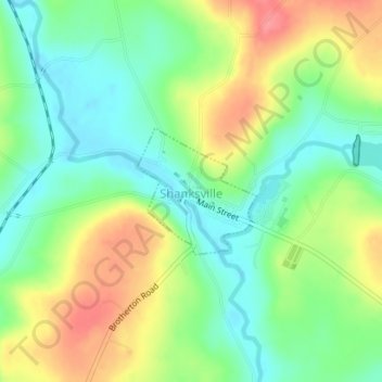 Topografische kaart Shanksville, hoogte, reliëf