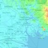 Topografische kaart Hô Chi Minh-Ville, hoogte, reliëf