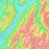 Topografische kaart Chaîne de Belledonne, hoogte, reliëf
